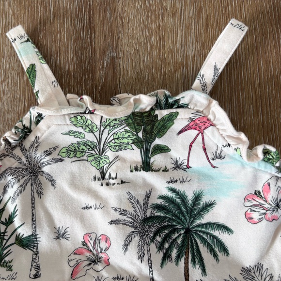 NWOT Janie and Jack Tropical Flamingo Print Ruffle Camisole Top Size: 2T - Picture 4 of 10